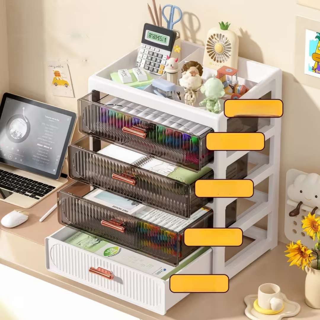 Multifunctional Transparent Desktop Storage Cabinet Organizer