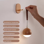 Hoomly Voice Control Wooden Hanging Night Light with Warm LED Glow & USB Charging