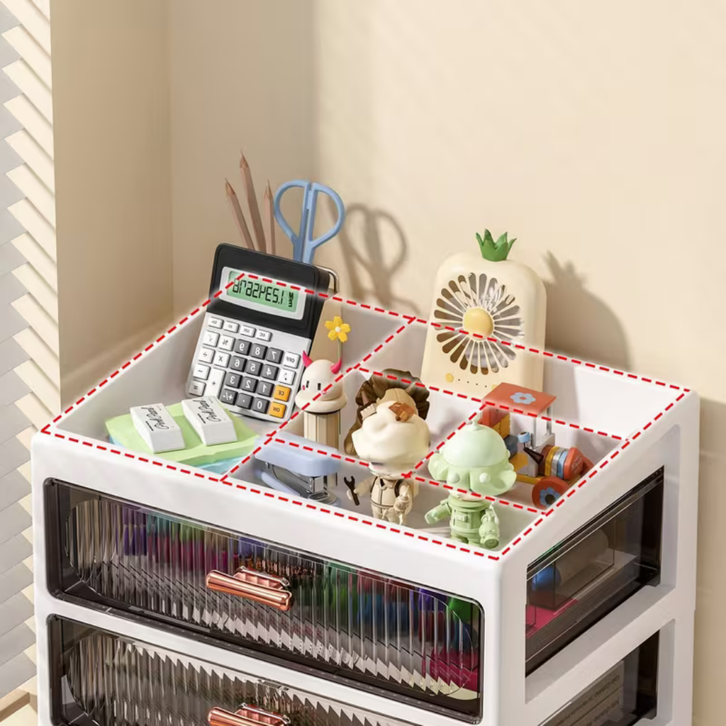 Multifunctional Transparent Desktop Storage Cabinet Organizer