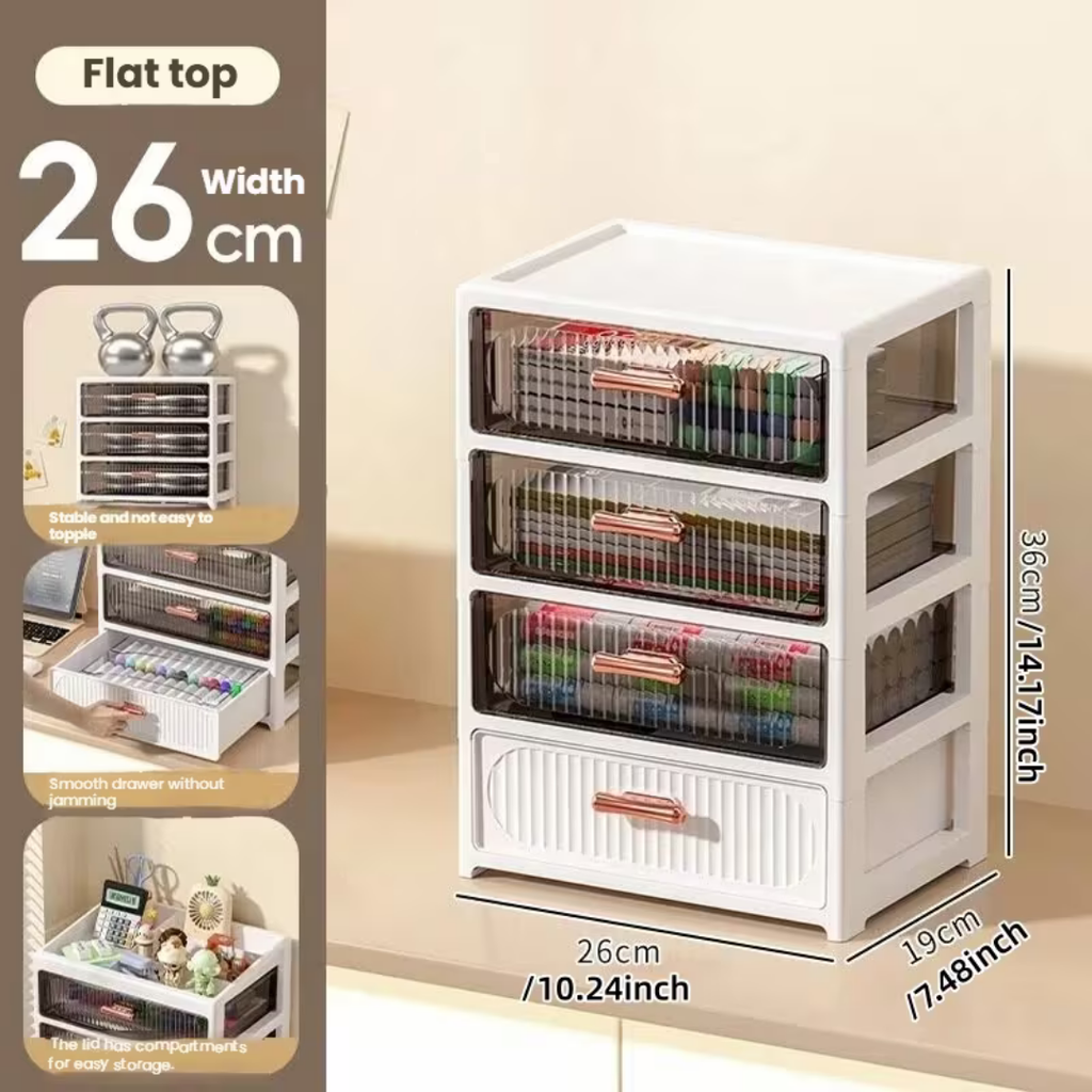 Multifunctional Transparent Desktop Storage Cabinet Organizer