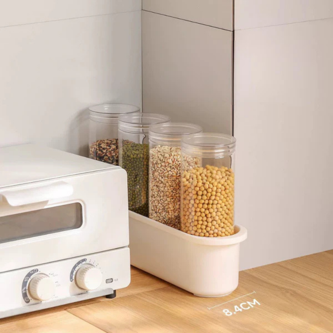 4 Section Moisture Proof Transparent Storage Jar