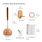 Hoomly Voice Control Wooden Hanging Night Light with Warm LED Glow & USB Charging