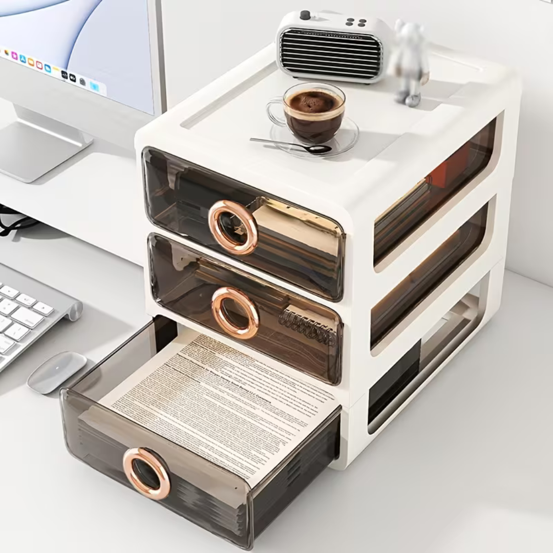 Hoomly Multi-Tier Transparent Desktop Storage Drawer Organizer