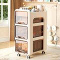 4-Tier Rolling Storage Organizer Cart with  360° rotating wheels