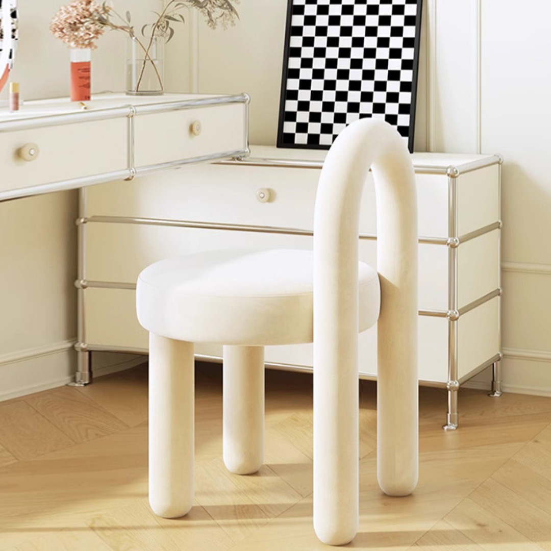 Modern Teddy Velvet Vanity Accent Chair with Backrest