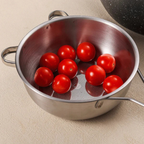 Multipurpose Stainless Steel Draining Sieve Bowl with Heat Resistant Handle