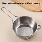 Multipurpose Stainless Steel Draining Sieve Bowl with Heat Resistant Handle