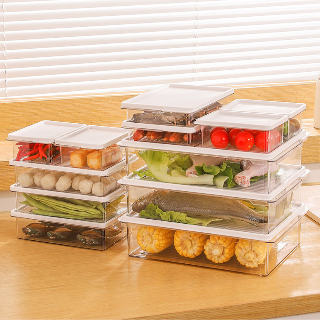 Hoomly Stackable Refrigerator Food Storage Container with Fresh-Keeping Lid