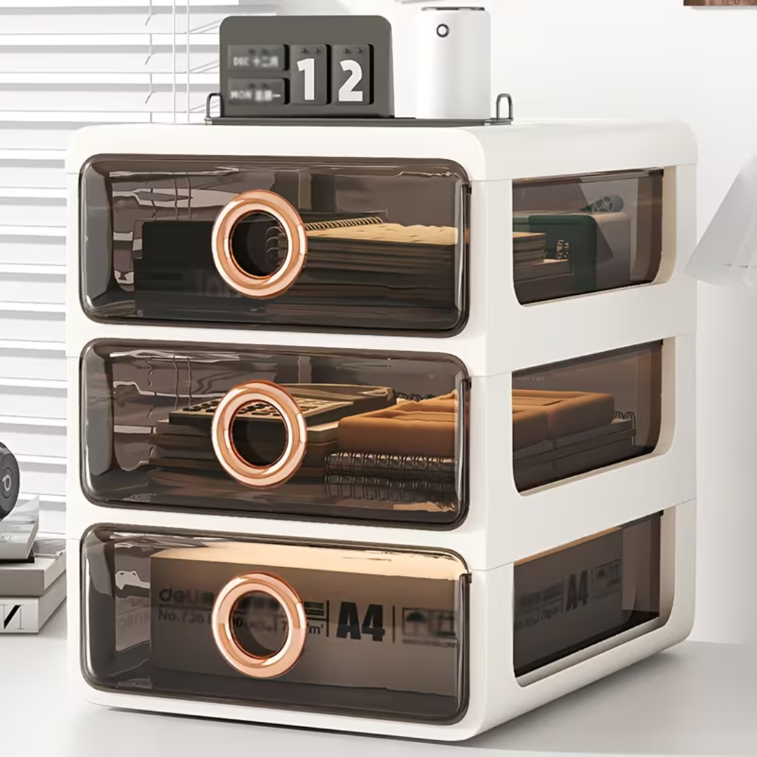 Hoomly Multi-Tier Transparent Desktop Storage Drawer Organizer