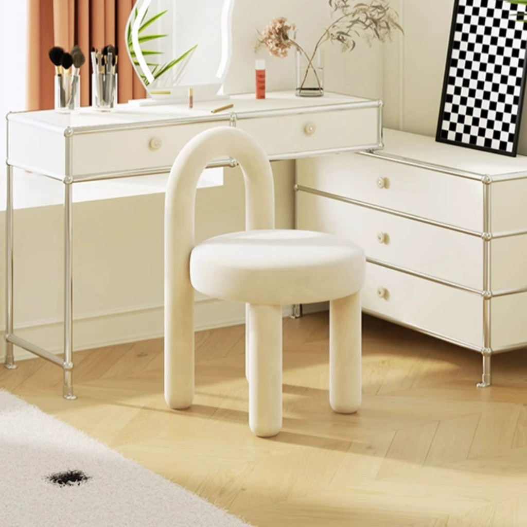 Modern Teddy Velvet Vanity Accent Chair with Backrest