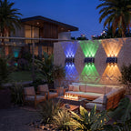 Solar 4 in 1 Colour Up & Down Wall Light – LED Focus Waterproof Outdoor Light