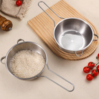 Multipurpose Stainless Steel Draining Sieve Bowl with Heat Resistant Handle