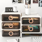 Hoomly Multi-Tier Transparent Desktop Storage Drawer Organizer