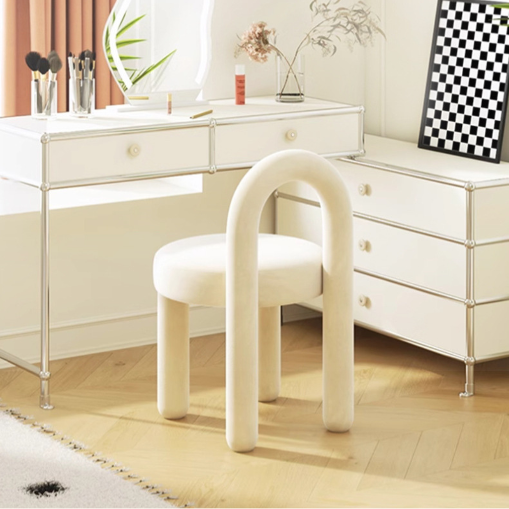 Modern Teddy Velvet Vanity Accent Chair with Backrest