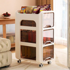 4-Tier Rolling Storage Organizer Cart with  360° rotating wheels