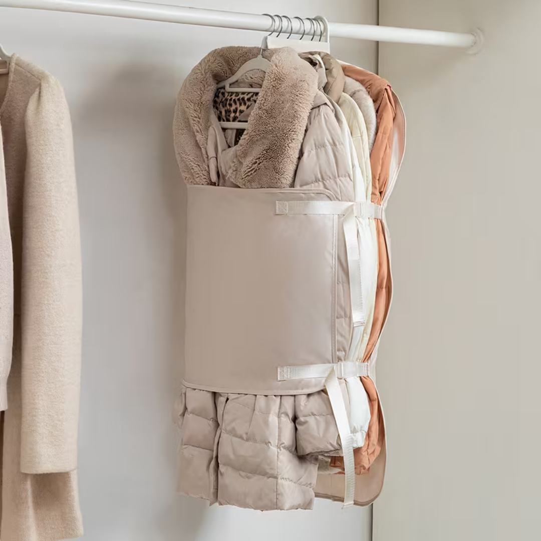 Premium Hanging Clothes Compression Storage Organizer with Dust Cover