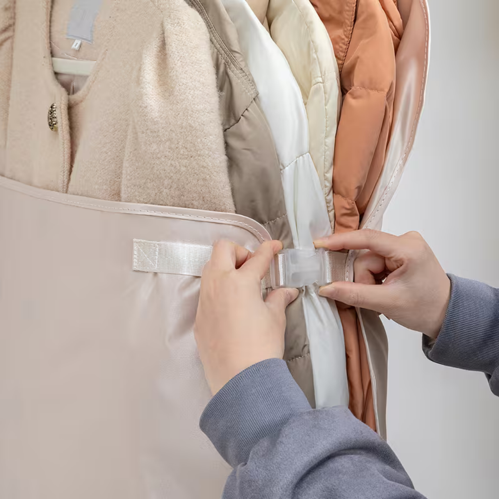 Premium Hanging Clothes Compression Storage Organizer with Dust Cover