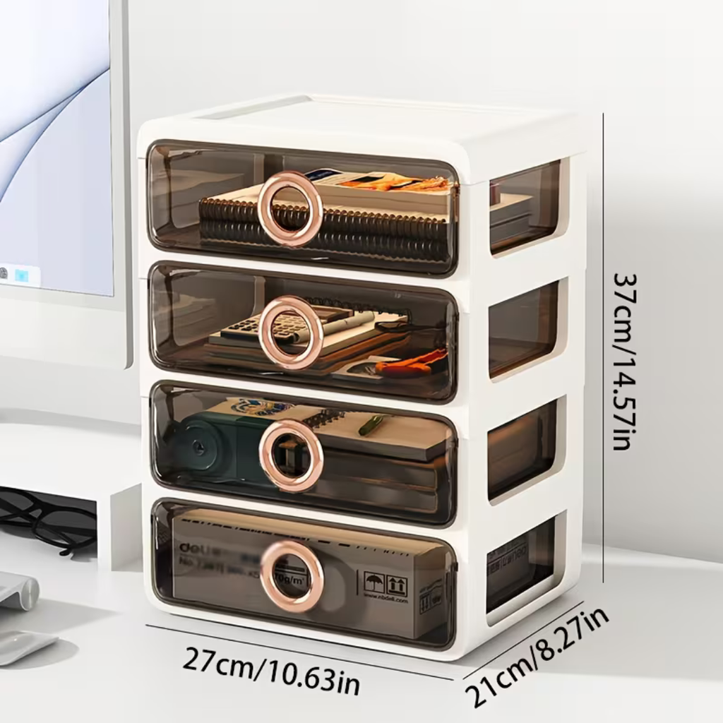 Hoomly Multi-Tier Transparent Desktop Storage Drawer Organizer