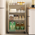Multi-Layer Slim Storage Trolley with Wheels