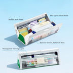 Hoomly Large Capacity Magnetic Opening Pencil Case with Organizer Compartments