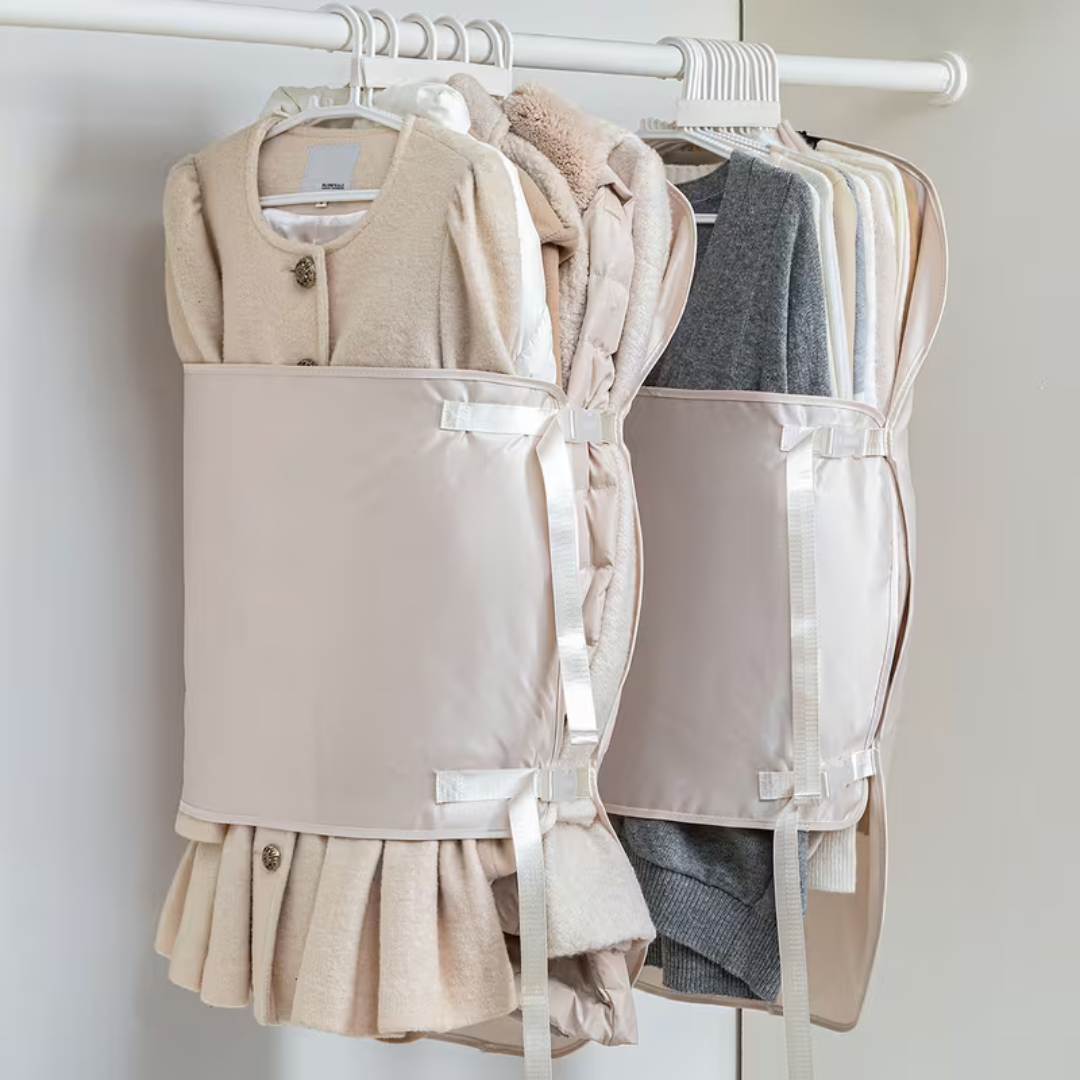 Premium Hanging Clothes Compression Storage Organizer with Dust Cover