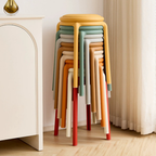 Modern Stackable PU Leather Round Stool