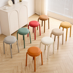 Modern Stackable PU Leather Round Stool