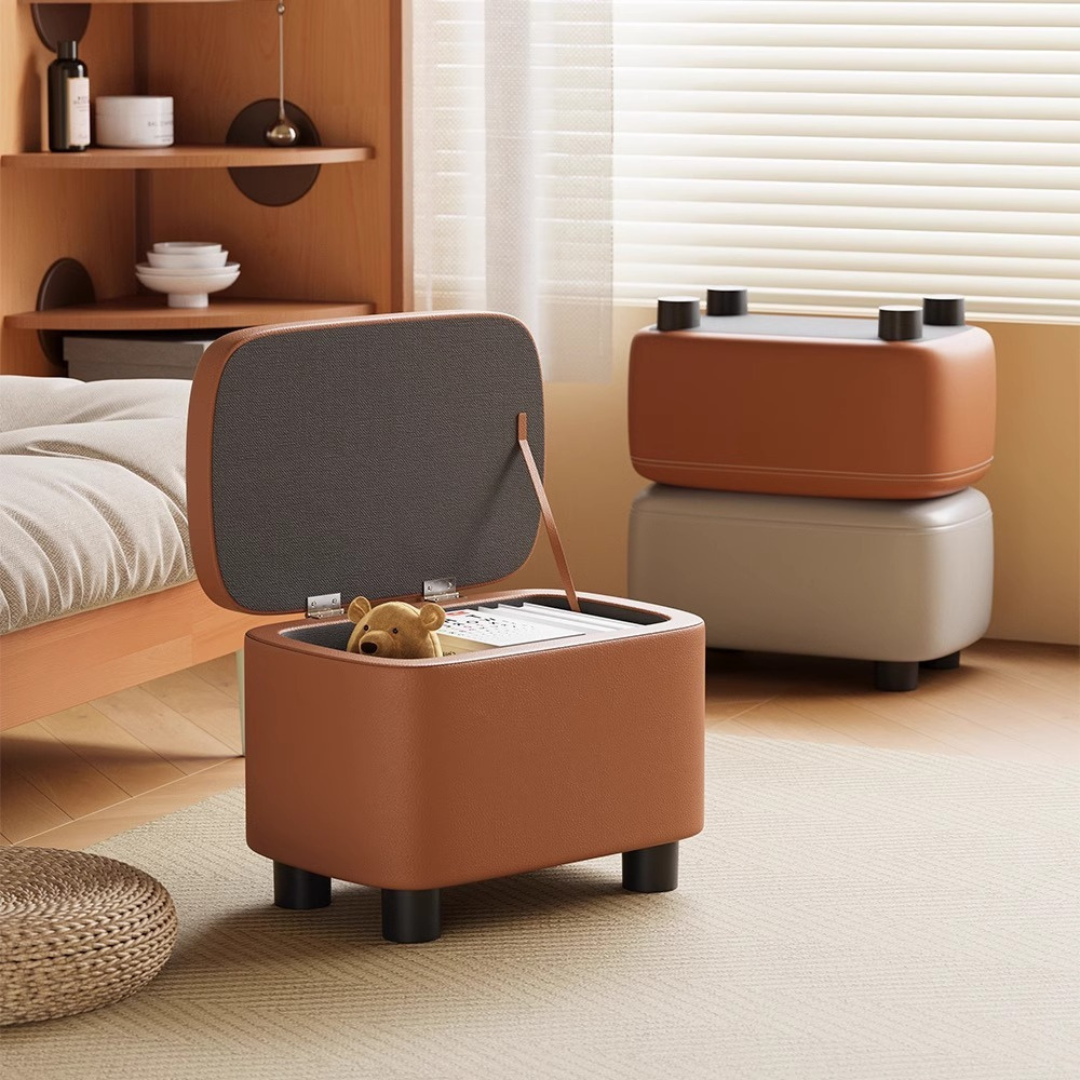 Premium Storage Footstool with Nappa Leather
