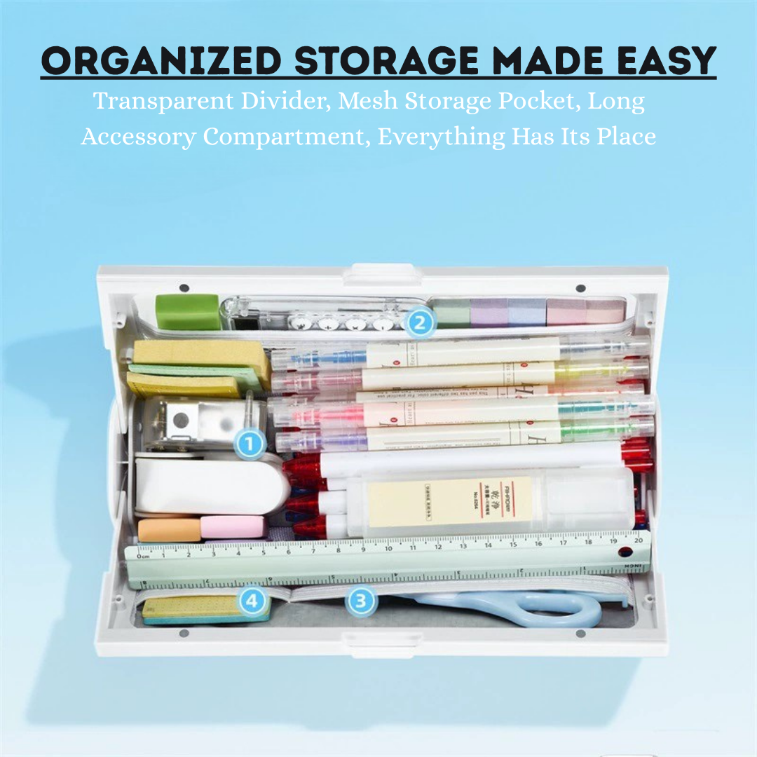 Hoomly Large Capacity Magnetic Opening Pencil Case with Organizer Compartments