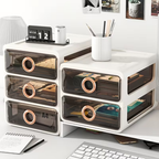 Hoomly Multi-Tier Transparent Desktop Storage Drawer Organizer
