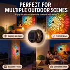 7 Color Changing LED Waterproof Solar Mandala Projection Wall Light