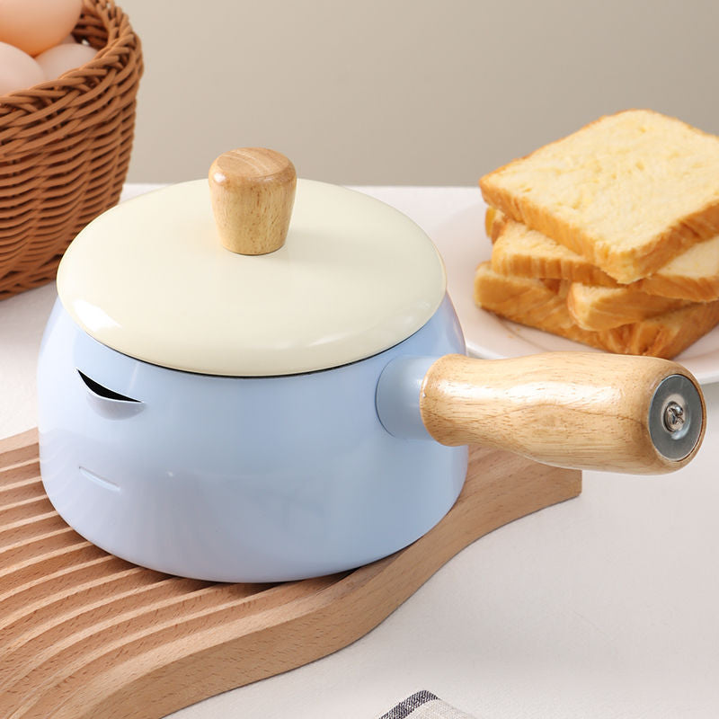 Japanese Style Non-Stick Milk-Pot with Wooden Handle