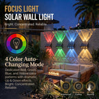 Solar 4 in 1 Colour Up & Down Wall Light – LED Focus Waterproof Outdoor Light
