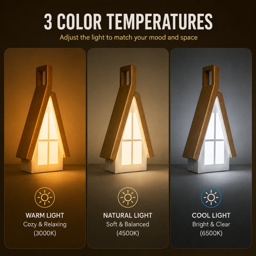 House-Shaped Rechargeable Touch Table Lamp