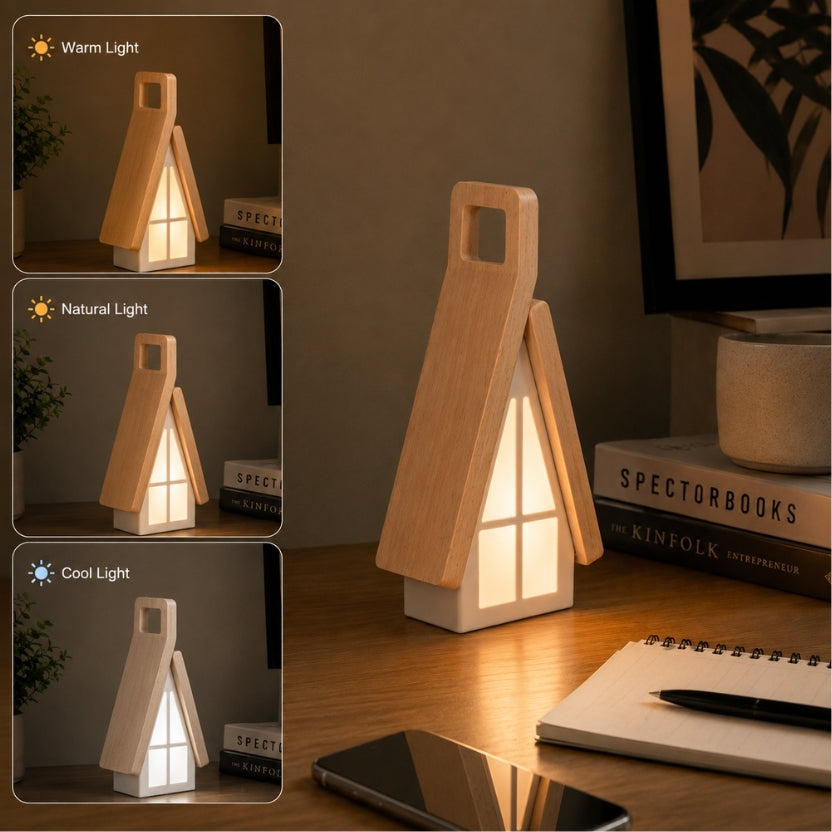 House-Shaped Rechargeable Touch Table Lamp