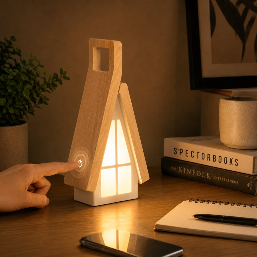 House-Shaped Rechargeable Touch Table Lamp